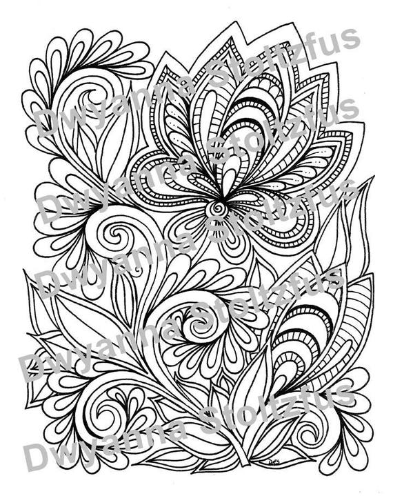 Download Henna Flower Coloring Page Jpg Etsy
