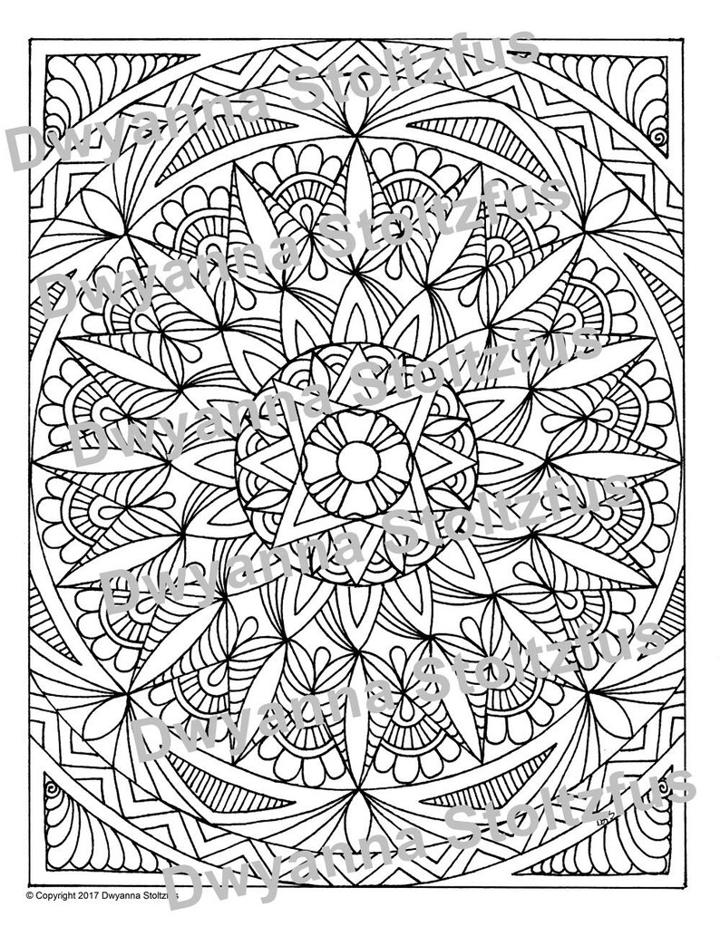 Full Page Mandala 1 Coloring Page JPG | Etsy