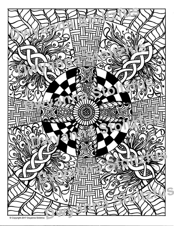 Zendala 1 Coloring Page JPG | Etsy