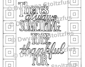 There's Always Something To Be Thankful For Coloring Page JPG