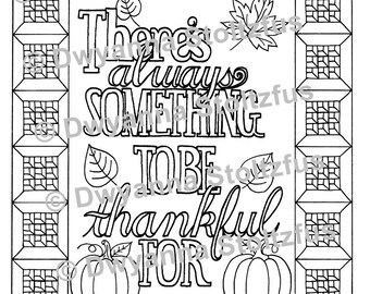 There's Always Something To Be Thankful For Coloring Page 2 JPG