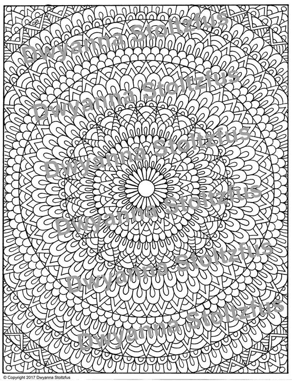 Stress Relieving Pattern 7 Coloring Page JPG | Etsy