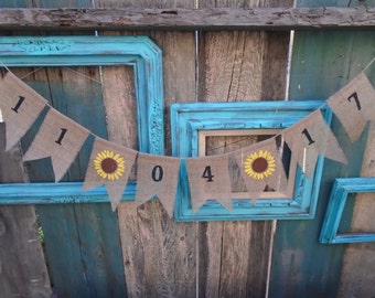 Wedding Date Burlap Banner Garland Bunting Save the Date