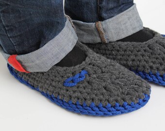 Crochet Wool Slippers for Men: Handmade House Shoes