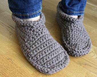 Pantoufles homme au crochet / Pantoufles en laine pour homme / chaussures de maison / Pantoufles faites à la main / Pantoufles crochetées / Pantoufles tricotées / chaussettes