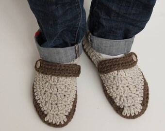 Handmade Crochet Wool Slippers: Cozy House Shoes with Latex Soles