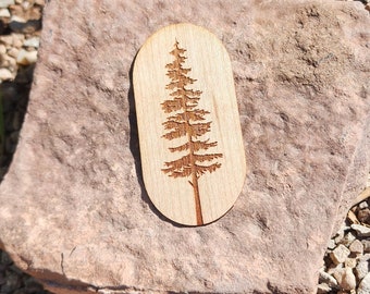 Evergreen wood sticker