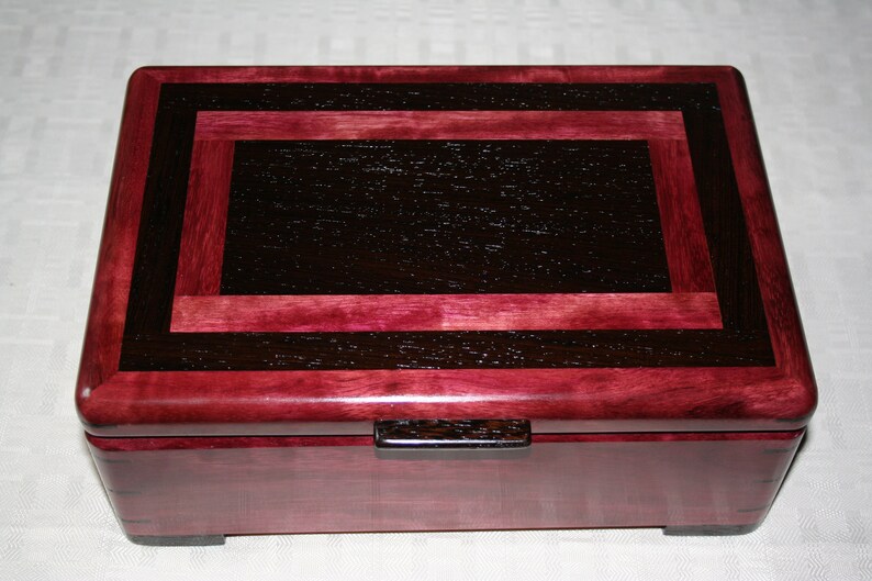 Rare Figured Purple Heart and Wenge Wood Jewelry Box Wooden Etsy