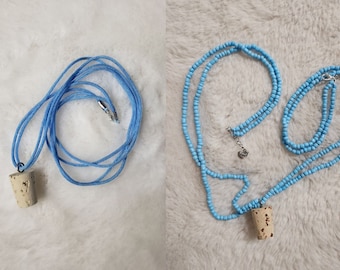 Blue Butterbeer Cork Necklace