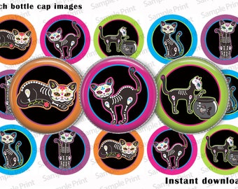 Dia De Los Muertos INSTANT DOWNLOAD 1 Inch Bottle Cap Images