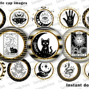 Imágenes celestiales - BCI celestial - Etapas lunares - Imágenes de tapas de botellas - Cartas del tarot - BCI del tercer ojo - Energía cristalina - BCI del sol y la luna - Impresión