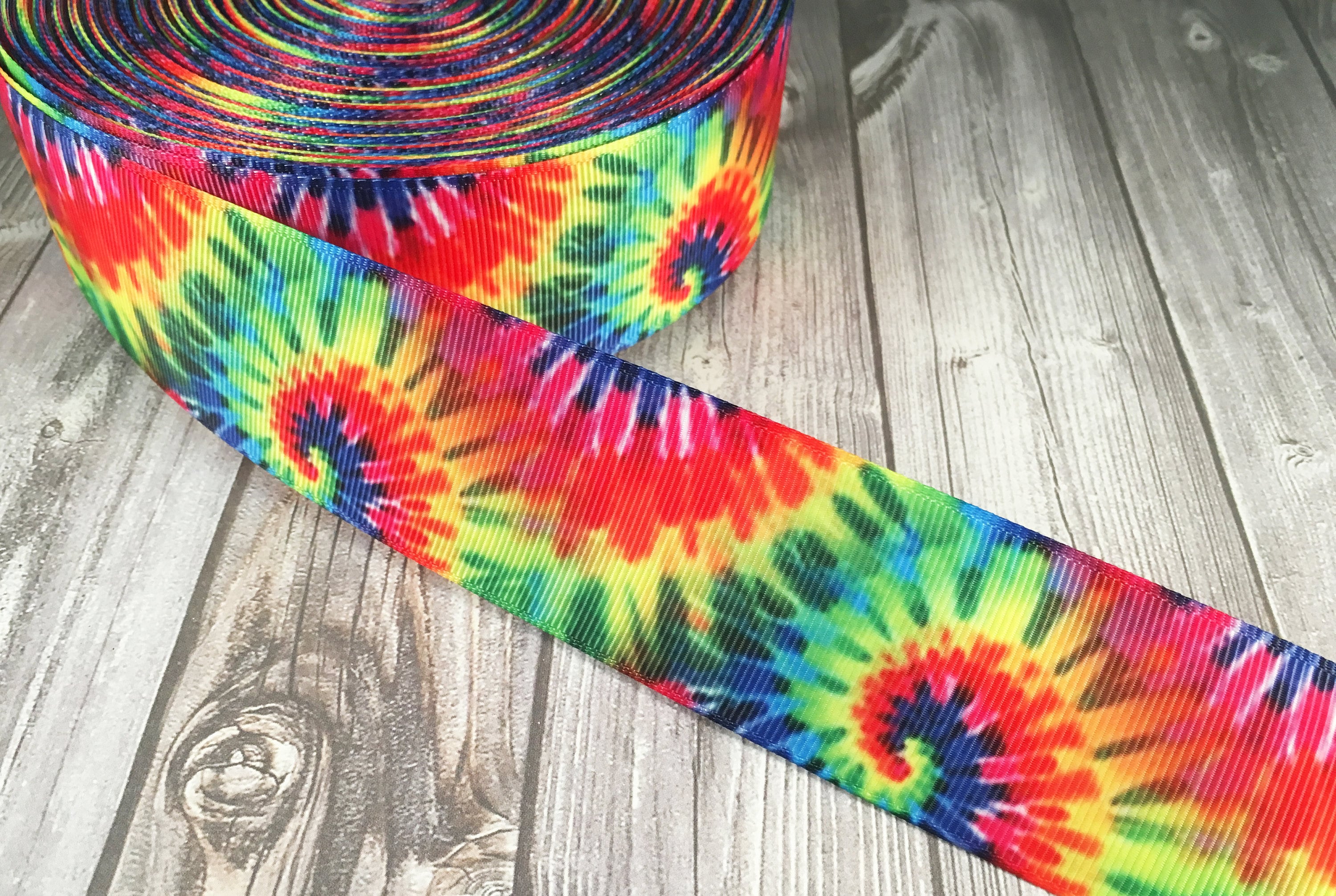 Tie dye ribbon 1.5 grosgrain ribbon Funky ribbon Etsy