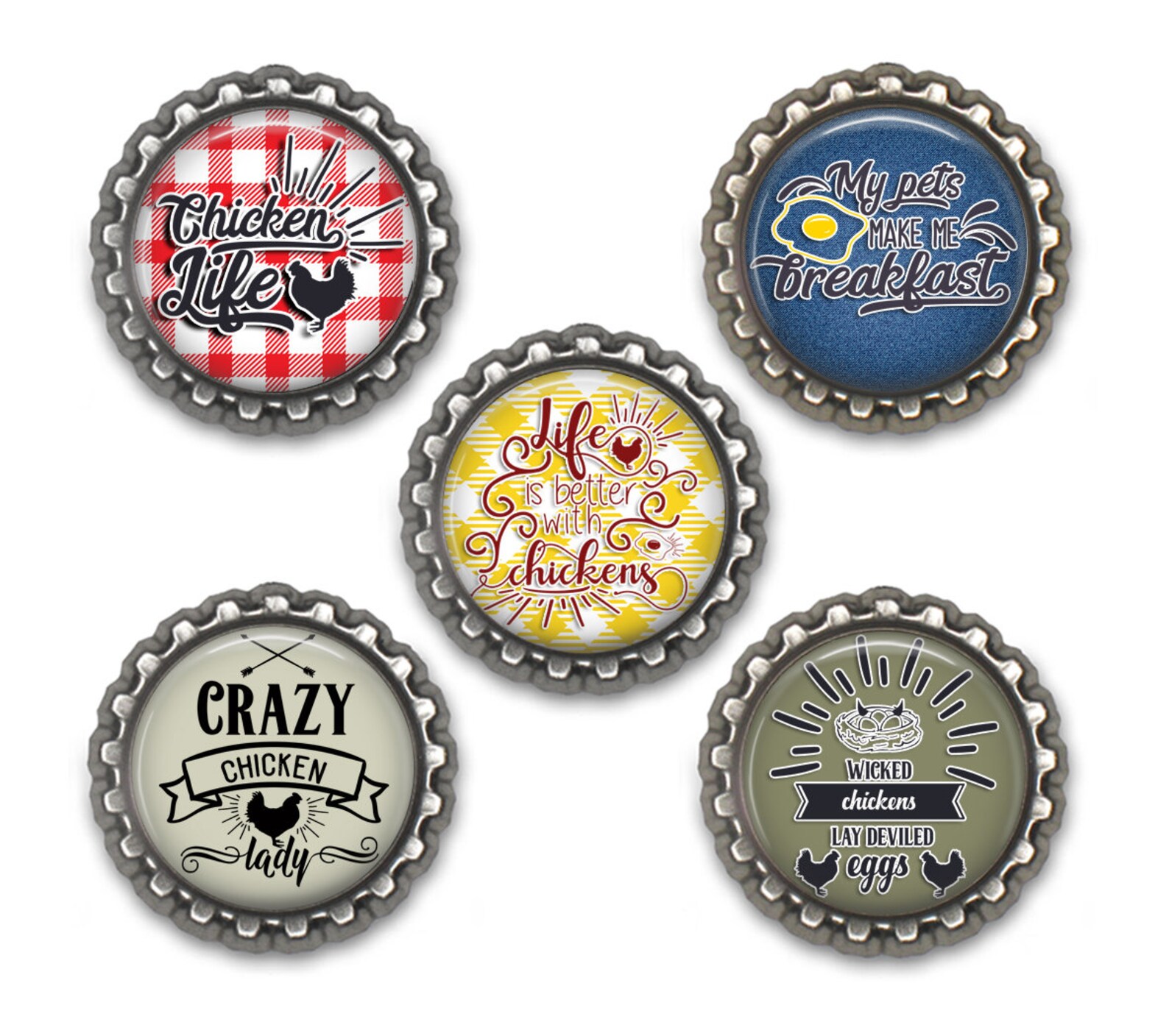 1 Inch Bottle Cap Images - 1 Inch Digital Images - Chicken Bottle Cap ...