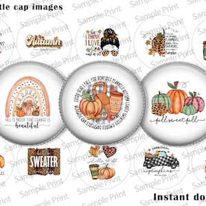 Immagini autunnali - Autunno BCI - Immagini autunnali - Autunno BCI - Latte speziato alla zucca - Immagini di zucca - Cabochon da 25 mm - Cerchi da 1 pollice - Immagine digitale