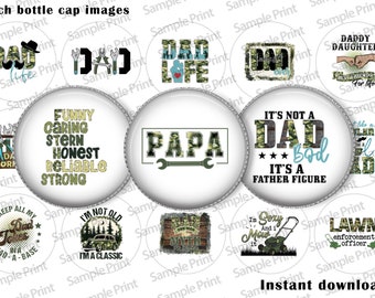 Dad images - Dad BCI - Fathers day images - 25mm cabochons - 1 inch circles - Digital image sheet - Bottle cap images - Father figure