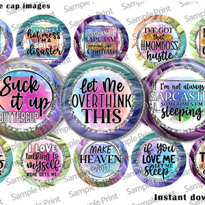 Sarcasm images - Sarcasm BCI - Bottle cap images - 25mm cabochons - 1 inch circles - Sarcastic images - Sarcastic BCI - DIY magnets - Prints