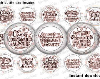 Nurse images - 1 inch bottle cap images - 1 inch circle images - Thank a nurse - Nurses are hero's - Nurse life images - Printable images