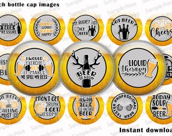 Beer BCI - 1 inch digital images - Bottle cap images - 4x6 image sheet - Print at home - Brewery BCI - Circle images - Digital sheet - Craft