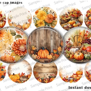 Thanksgiving images - Fall images - Thanksgiving BCI - Fall BCI - Editable images - Bottle cap images - 25mm cabochons - 1 inch circles
