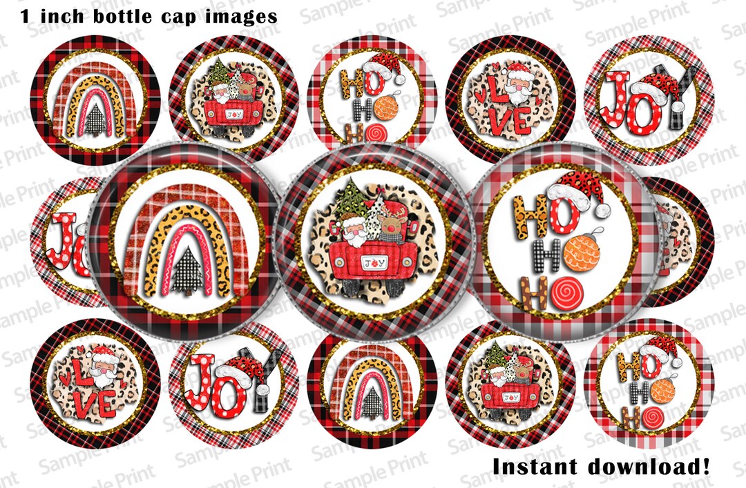 Santa BCI - Bottle Cap Images - 1 Inch Circles - Christmas - Digital ...