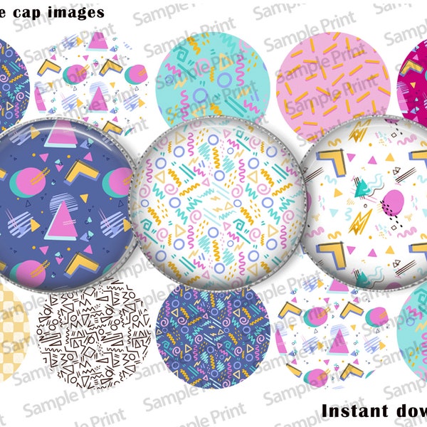 90's images - 90's BCI sheet - Saved by the bell - 25mm cabochons - 1 inch circles - Jpeg collage sheet - Instant download - Jewelry making