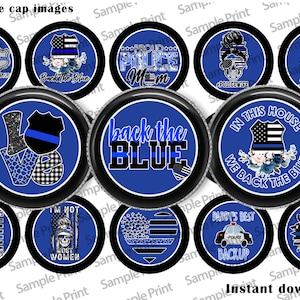 Police images - Police BCI - Bottle cap images - Back the blue - 25mm cabochons - 1 inch circles - Digital image sheet - Instant download