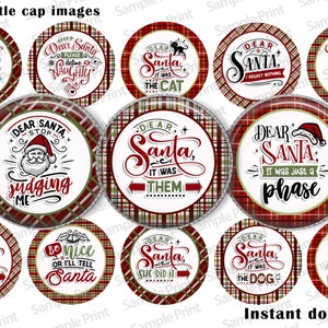 Kerst BCI - Beste kerstman - afbeeldingen kroonkurken - afdrukbare afbeeldingen - cirkels van 1 inch - cirkelafbeeldingen - grappige kerst BCI - ik kan het uitleggen