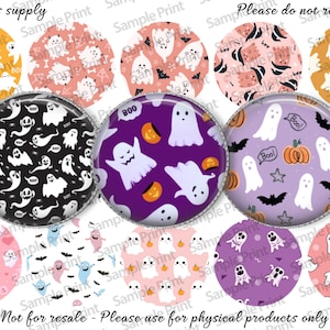 Editable ghost BCI - Halloween images - BCI sheet - Digital image sheet - Bottle cap images - 25mm cabochons - 1 inch circles - Holiday BCI