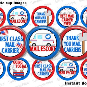Postafbeeldingen - USPS BCI - afbeeldingen postbode - USPS-afbeeldingen - Going post - 1 inch afbeeldingen - cirkelafbeeldingen - cabochons - knutselcirkels