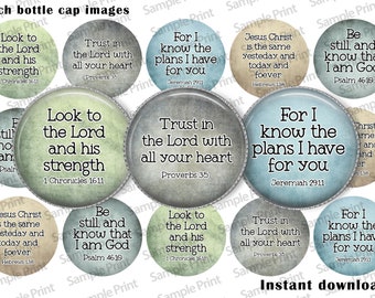 Bible verse BCI - Biblical images - 1 inch images - 1 inch circles - Circle cabochons - Bottle cap images - Faith images - Faith BCI