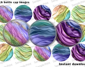 Rainbow BCI - Editable BCI - Glitter images - Glitter BCI - Rainbow cabochon - Digital images - Editable images - 1 inch circles - Printable