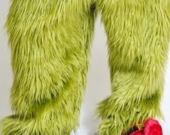 Handmade Green Monster Faux Fur Pants - Christmas Costume