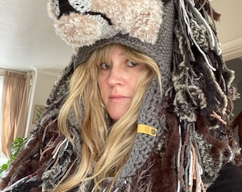 Handgemaakte gehaakte wolvenhoed: uniseks