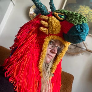 Crochet dragon hat