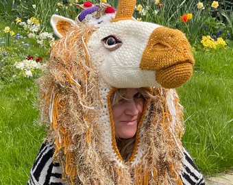 Crochet unicorn hat festival hat