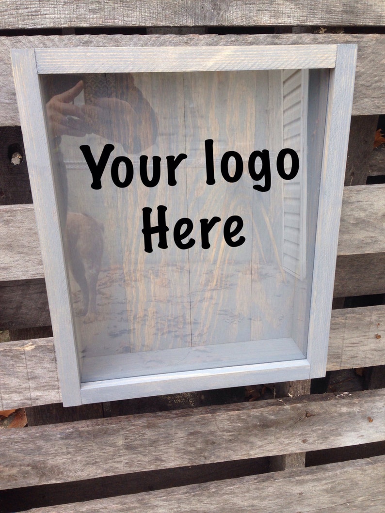 Custom Logo Shadow Box-Wine Cork Holder-Handmade-Donation Box-Money Box-Wedding gift-Personalized Shadow Box-Mr and Mrs-Guest Book