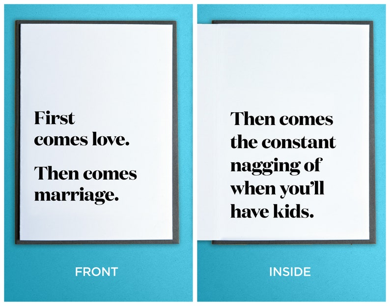 First Comes Love Best Friend Engagement Card Best Friend Wedding Card Engagement Gift Then Comes Marriage. Wedding Shower Card