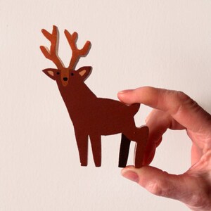 Small Deer Wood Toy wooden deer figurine, deer toy, deer charm, deer totem, animal totem, animal charm, wooden animals, forest animals image 2