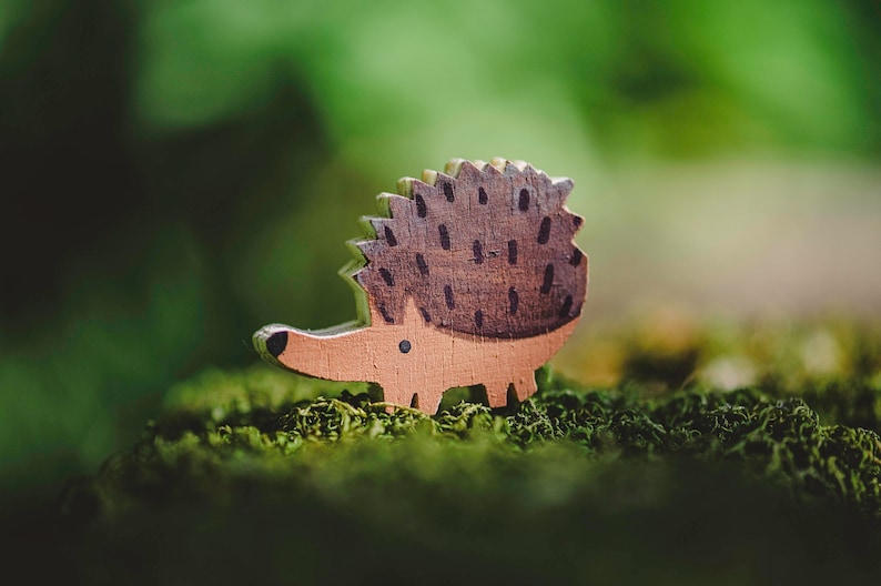 Small Hedgehog Wood Toy Wooden Hedgehog, Hedgehog Toy, Hedgehog