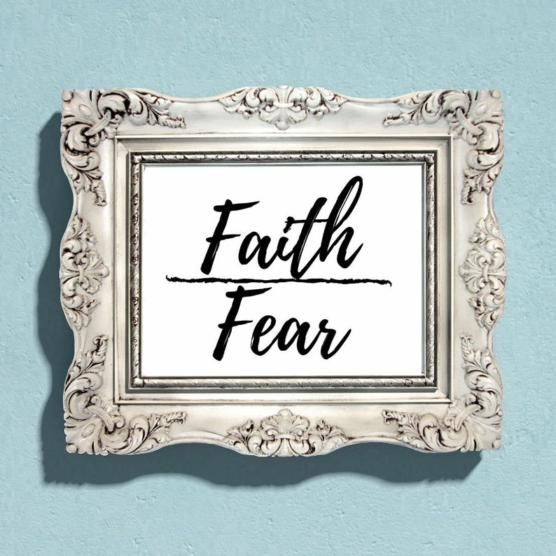 Faith Over Fear PRINTABLE wall artminimalist Christian Printable Quote Digital Download Digital Print Inspirational Wall decor image 2