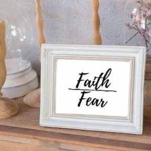 Faith Over Fear PRINTABLE wall artminimalist Christian Printable Quote Digital Download Digital Print Inspirational Wall decor image 1