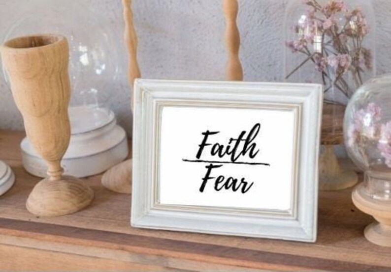 Faith Over Fear PRINTABLE wall artminimalist Christian Printable Quote Digital Download Digital Print Inspirational Wall decor image 1