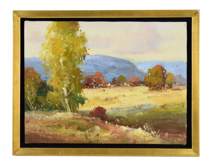 Contemporary Impressionist Landscape w Foothills Painting Signed Clifton