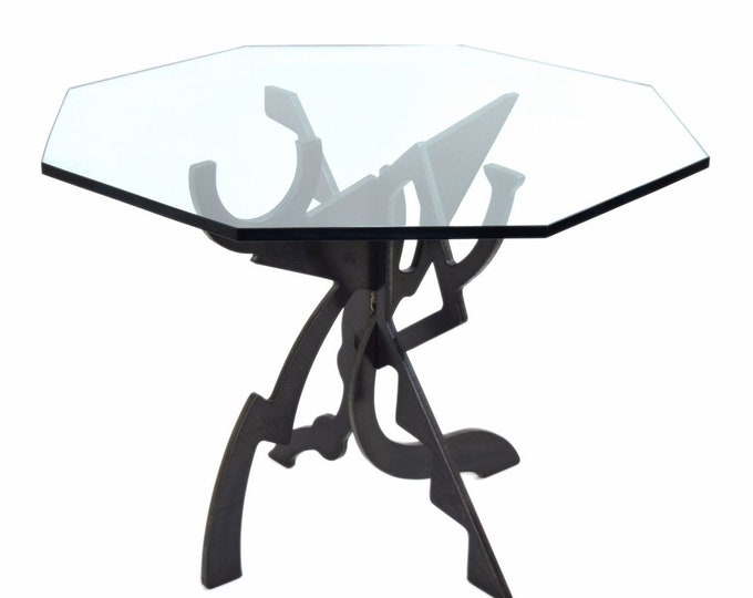 1987 Brutalist Pucci de Rossi “Tristan & Isolde” Steel Dining Occasional Table