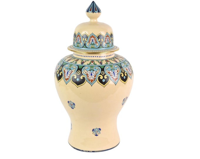 Gorgeous Egyptian Revival Art Nouveau American Satsuma Ginger Jar