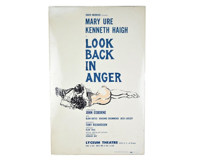 Original Broadway Theatre Window Card Poster Look Back in Anger David Merrick