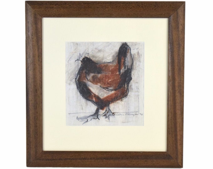 Cathy Pilkington United Kingdom “Hen I” Original Watercolor Painting Abstract Chicken