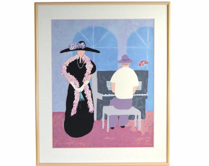 Jim N. Hill Limited Edition Serigraph Fashionable Diva Song Recital w Piano