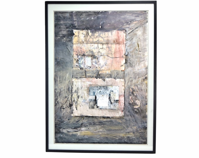 Fern Samuels “Above and Below” Mixed Media Abstract Collage Painting Chicago Artist