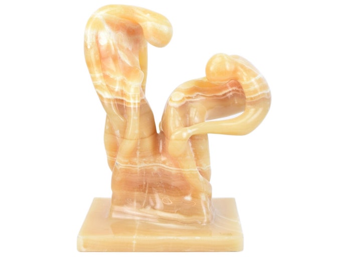 Huge Modernist Carved Onyx Sculpture Abstract Figures Undulating Spirit Forms